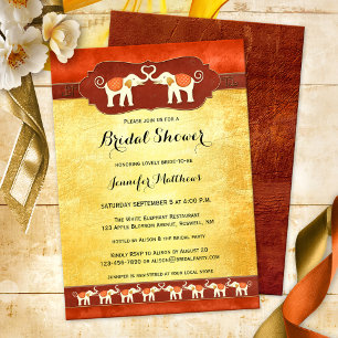 White Elephants Indian Bridal Shower Invitation