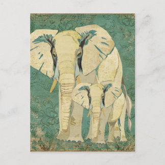 White Elephants Jade Postcard