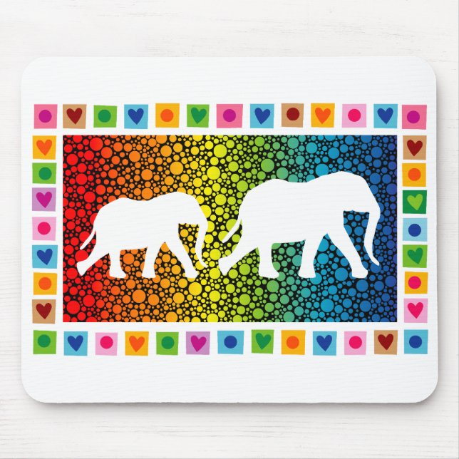 White Elephants Mouse Pad (Front)
