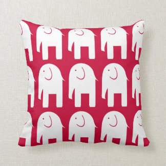 White Elephants on Red Cushion