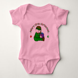 White Elf Baby 1st Christmas Bodysuit