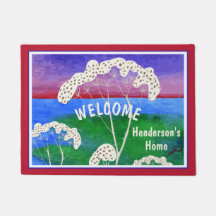White elm trees custom doormat