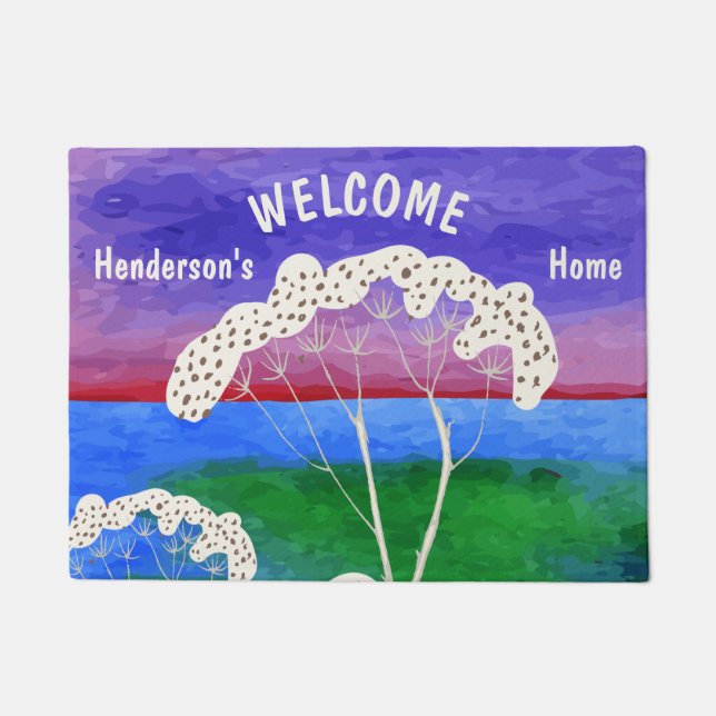 White elm trees custom doormat (Front)