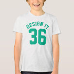 White & Emerald Green Kids | Sports Jersey Tri-Blend Shirt<br><div class="desc">White & Emerald Green Kids | Sports Jersey Design • Kids Football Jersey T-Shirt</div>