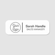 White employee name tag