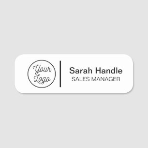 White employee name tag