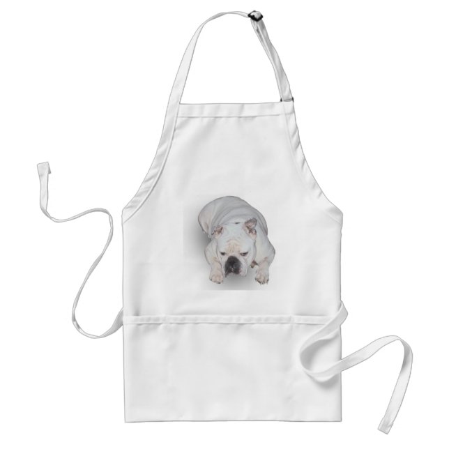 White English Bulldog apron (Front)