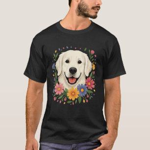 White English Cream Golden Retriever Colourful Spr T-Shirt