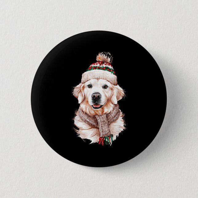 White English Cream Golden Retriever Mom Dog Puppy 6 Cm Round Badge (Front)