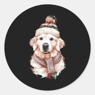 White English Cream Golden Retriever Mom Dog Puppy Classic Round Sticker
