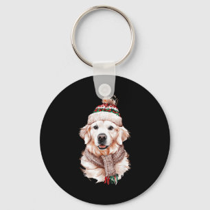 White English Cream Golden Retriever Mom Dog Puppy Key Ring