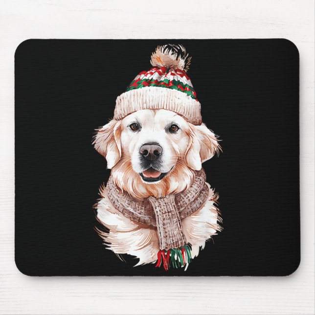 White English Cream Golden Retriever Mom Dog Puppy Mouse Pad (Front)
