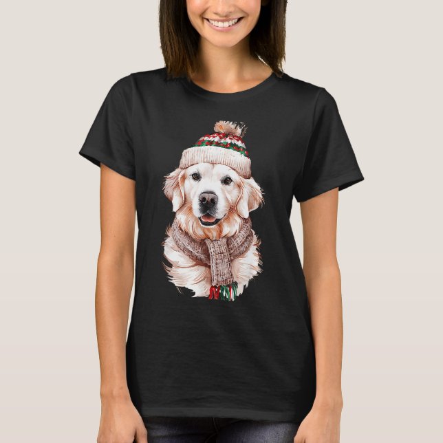White English Cream Golden Retriever Mom Dog Puppy T-Shirt (Front)