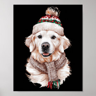 White English Cream Golden Retriever Mum Dog Puppy Poster