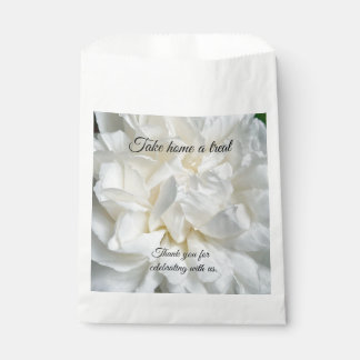 White English rose closeup Favour Bags