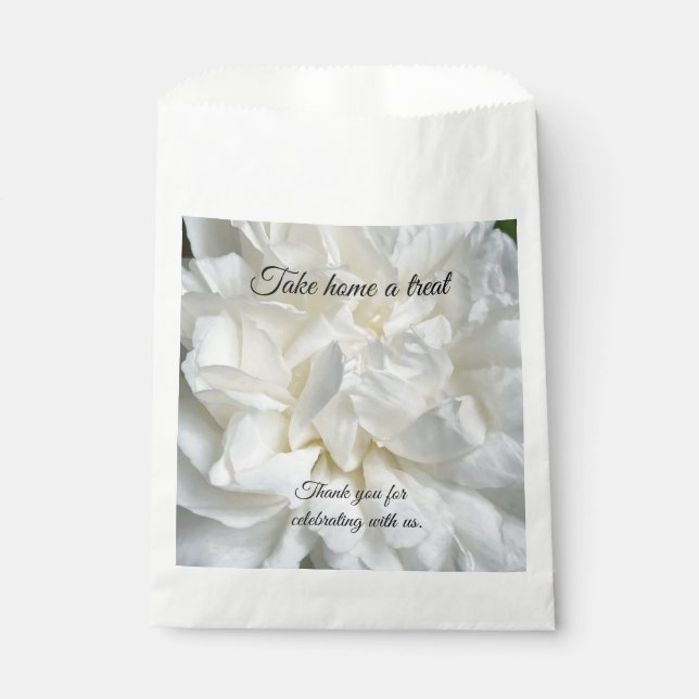 White English rose closeup Favour Bags (Front)
