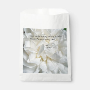 White English rose closeup Favour Bags