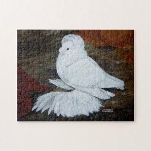 White English Trumpeter Pigeon Jigsaw Puzzle