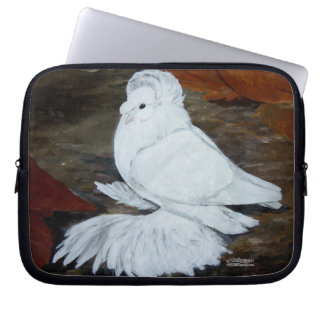 White English Trumpeter Pigeon Laptop Sleeve