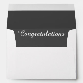 White Envelope Congratulations Dark Grey Liner