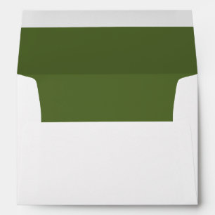 White Envelope, Dark Olive Green Liner Envelope