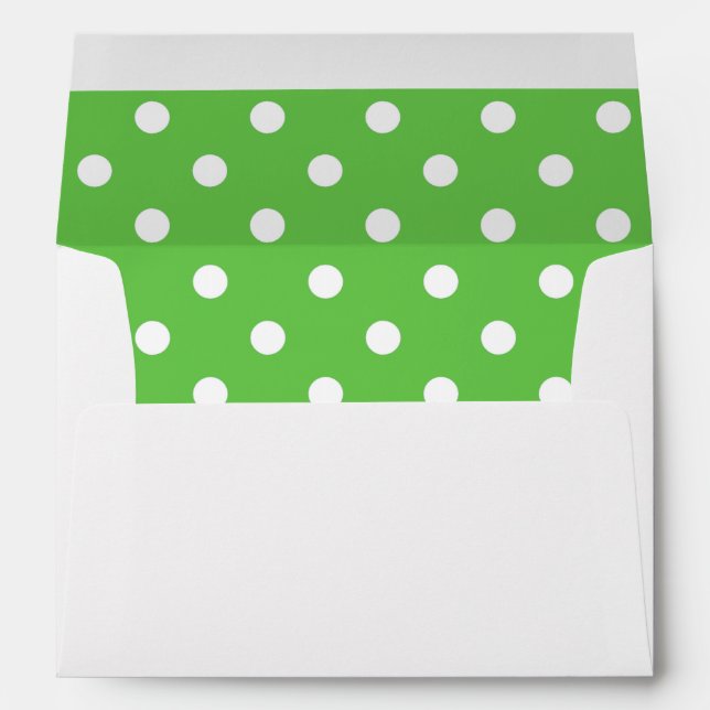 White Envelope, Green Polka Dot Lined Envelope (Back (Bottom))