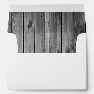 White Envelope, Grey Wood Liner Envelopes