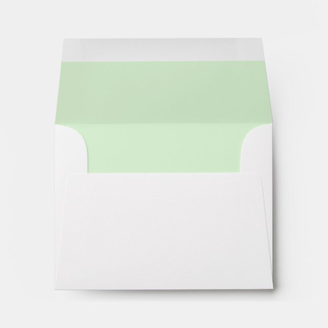 White Envelope, Mint Liner RSVP Envelopes (Back (Bottom))
