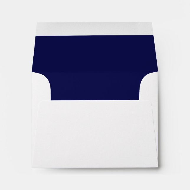 White Envelope, Navy Liner RSVP Envelopes (Back (Bottom))