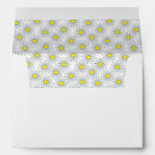 White Envelope, White Daisy Lined Envelope
