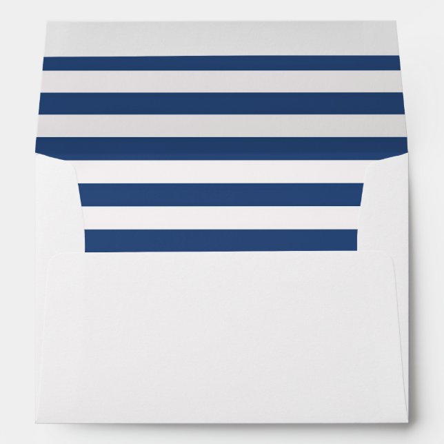 White Envelope with a Blue and White Striped Liner (Back (Bottom))