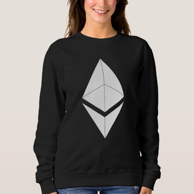 White Ethereum Symbol 1 Sweatshirt (Front)