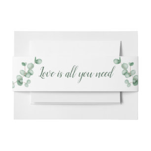 White Eucalyptus Envy Invitation Belly Band