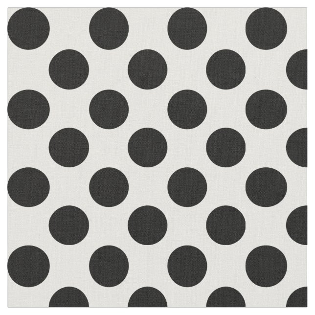 White Fabric With Black Polka Dots (Close Up)