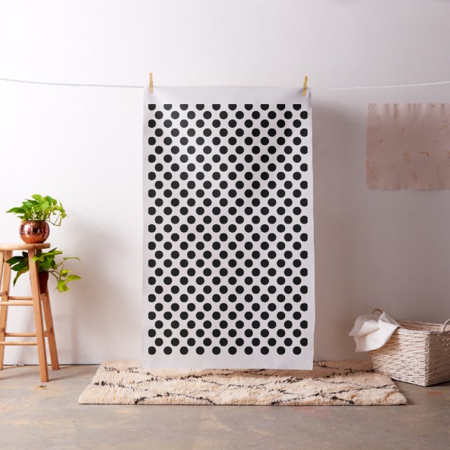 White Fabric with Large Black Polka Dots (In Situ)