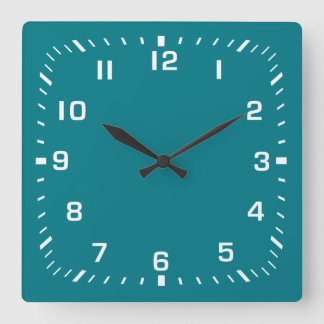 White Face Numbers with Square Minute Ticks Wall Clock