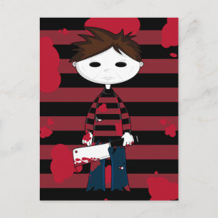 White Face Serial Killer Postcard