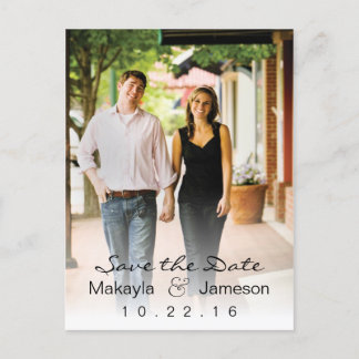 White Fade Photo Save the Date Postcard