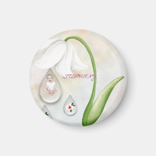 White Fairy droplets magnet 