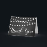 White Fairy Lights Chalkboard Thank You Card<br><div class="desc">Customisable thank you card featuring white whimsical fairy lights on a chalkboard background. other colours and matching items are available.</div>