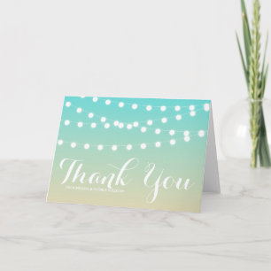 White Fairy Lights   Ombre Wedding Thank You Card