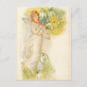 White Fairy with Snowdrops Postcard
