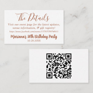 White Fall Event Details Web Page Enclosure Card