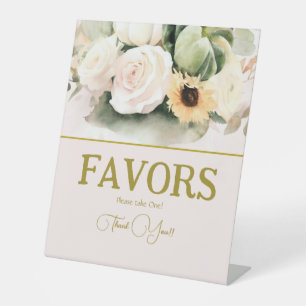 White fall floral Bridal Shower Favours Sign