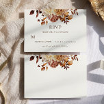 White Fall Watercolor Copper Floral Wedding RSVP<br><div class="desc">White Fall Watercolor Copper Floral Wedding RSVP Card. This elegant and rustic wedding RSVP features hand-painted watercolor burnt orange and terracotta leaves,  cream and beige dahlias,  and beautiful rust-coloured roses perfect for a fall or autumn wedding!</div>