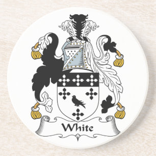 White Family Crest Coaster