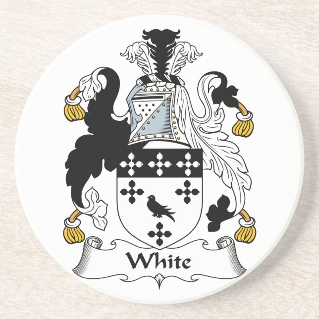White Family Crest Coaster (Front)