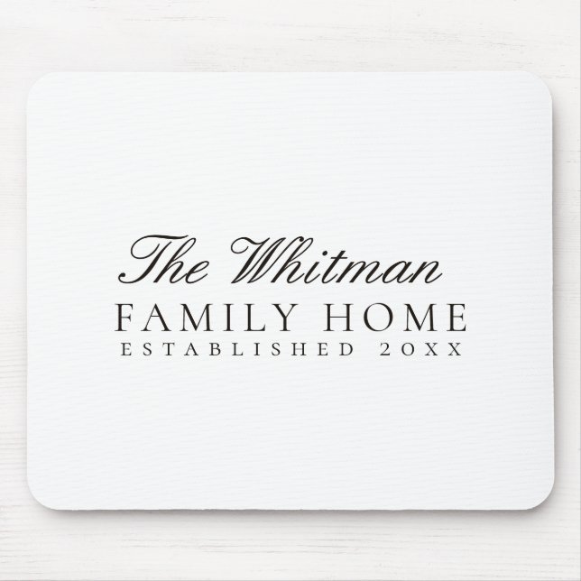 White Family Home Mouse Pad (Front)