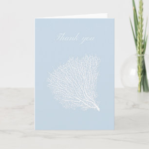 White fan coral thank you card