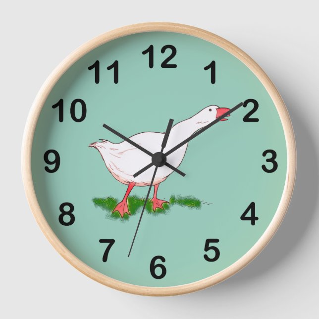 white farm goose clock (Front)